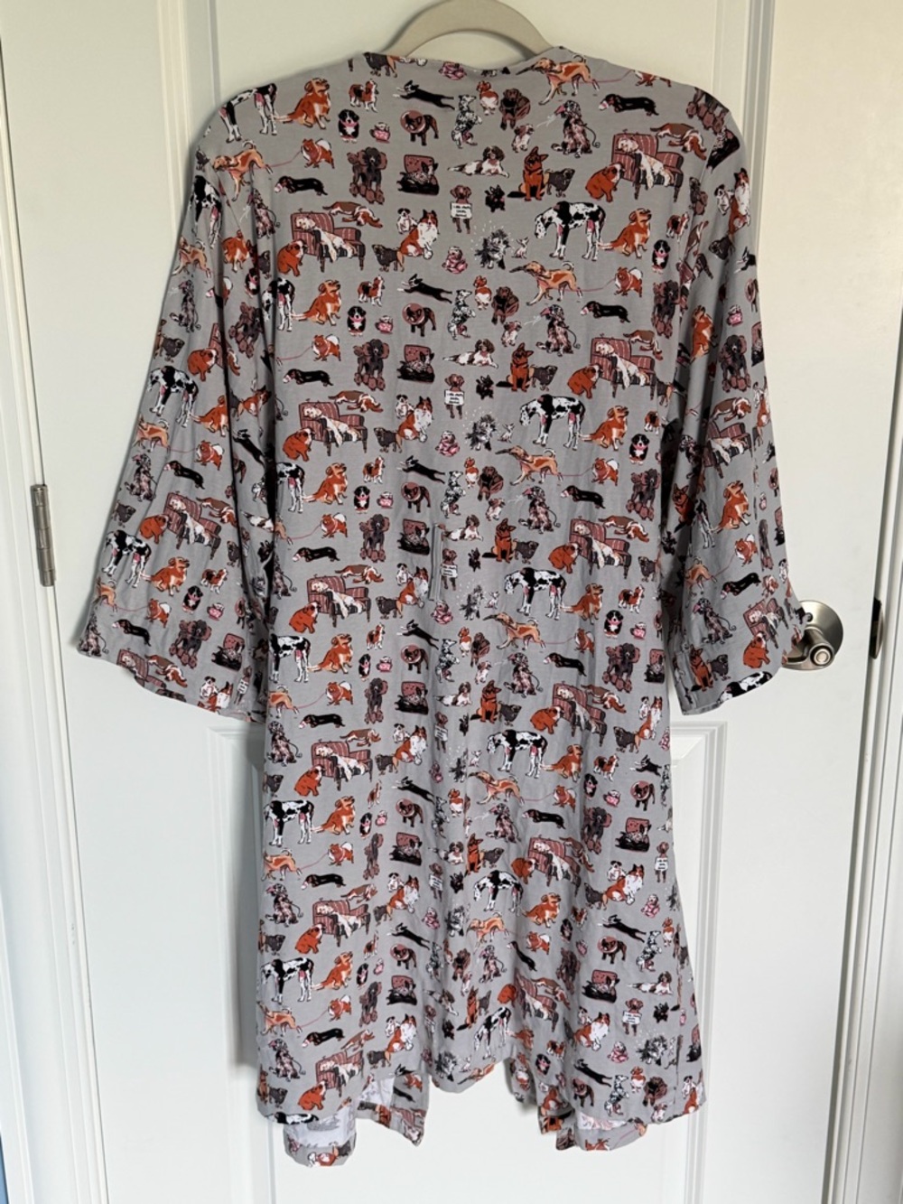 Vera Bradley Gray Dog Show Knit Robe Size S/M 54510 - Picture 7 of 13